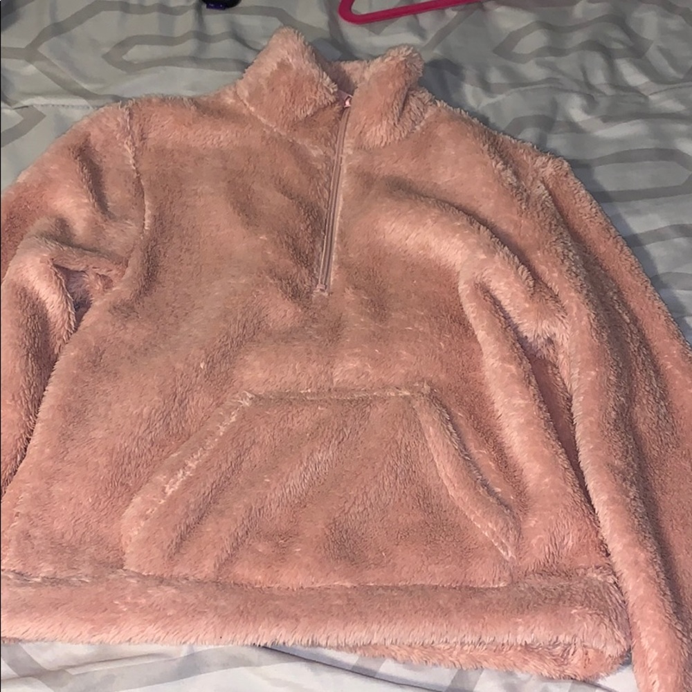 Pink fuzzy sweater